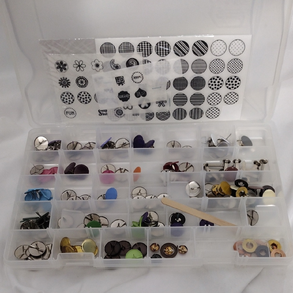 Stampin Up! Assorted Brads With Clear Case